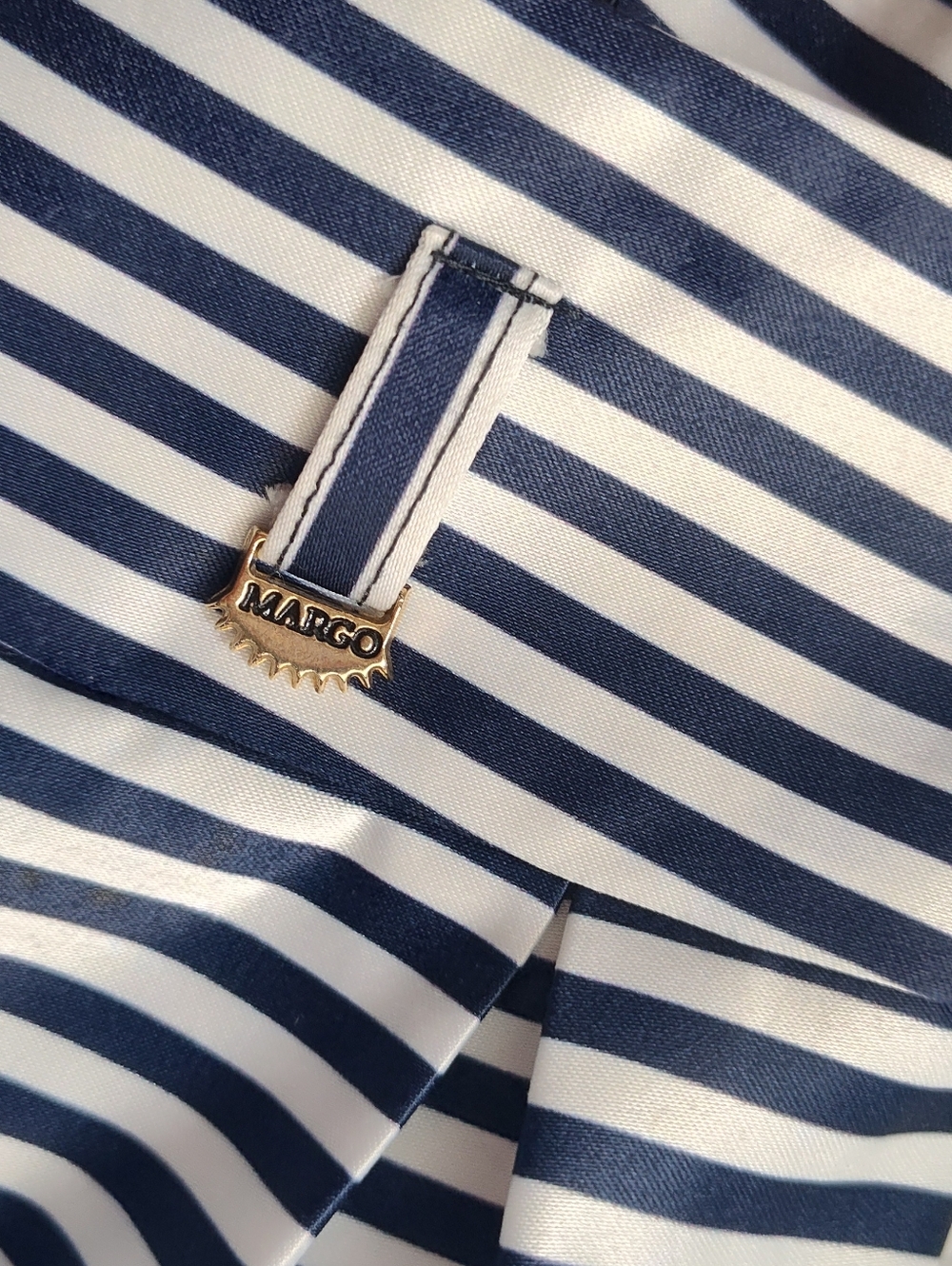 Margo blue Navy and White Striped Circle Skirt Size 36/S - Picture 9 of 12